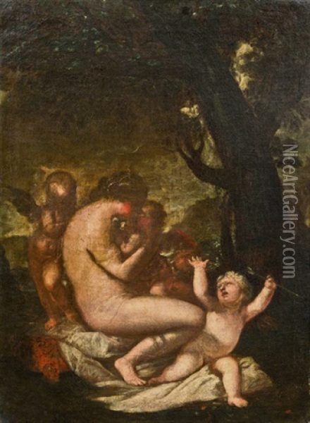 Venus Und Cupido Oil Painting - Pietro (Libertino) Liberi