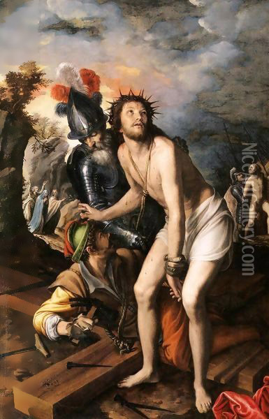 Christ Being Nailed to the Cross Oil Painting - Vincenzo Campi