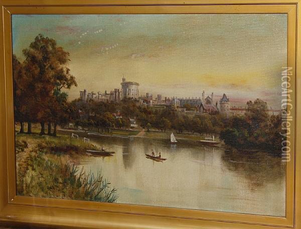 View Of Windsor Castle Oil Painting - J. Lewis
