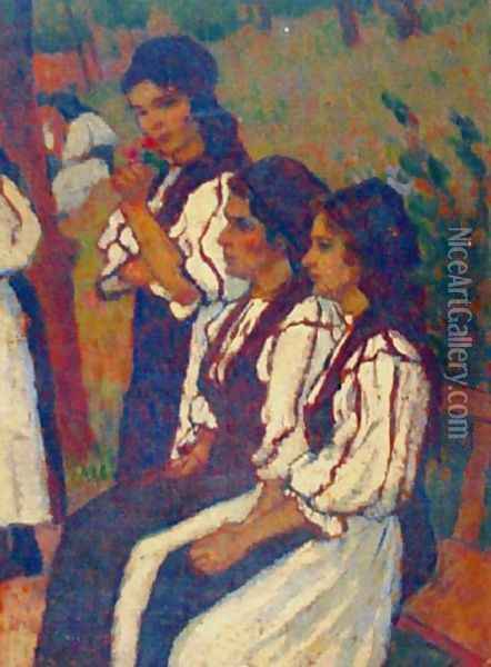 Peasant women from Saliste Oil Painting - Stefan Dimitrescu