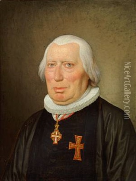 Portraet Af Biskop Jansen I Aalborg Oil Painting - Christoffer Wilhelm Eckersberg