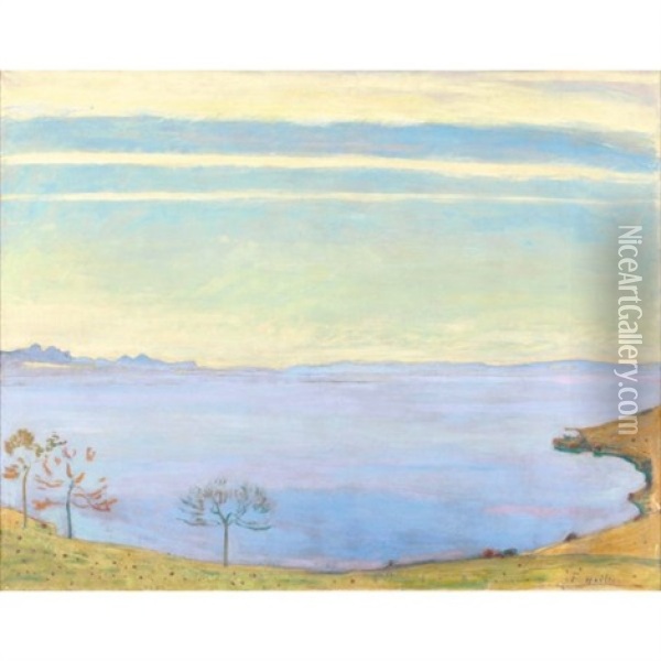 Genfersee Von Chexbres Aus (lake Geneva, View From Chexbres) Oil Painting - Ferdinand Hodler