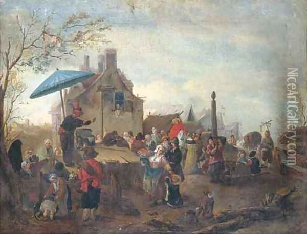 A market scene with a quack Oil Painting - Philips Wouwerman