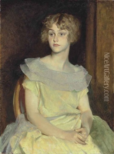 Portrait Of Ellen Borden Stevenson Oil Painting - Glyn Warren Philpot