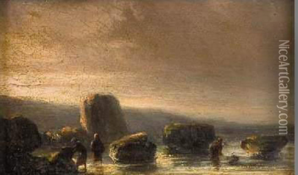 Bord De Mer A Boulogne-sur-mer Oil Painting - Theodore Gudin