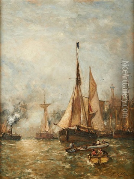 Barques Et Voiliers Oil Painting - Paul Jean Clays