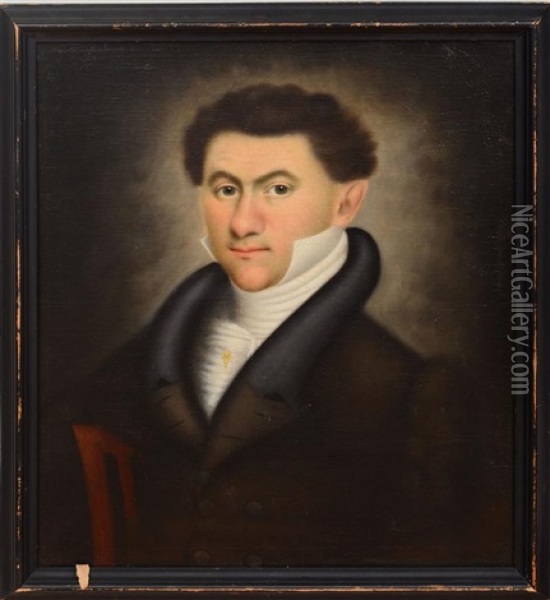 Portrait Of A Gentleman, Possibly Mr. Hanson Of New York Oil Painting - Erastus Salisbury Field