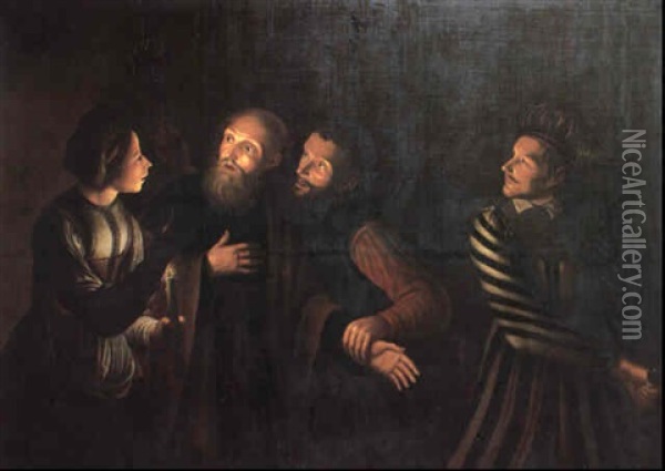The Denial Of St. Peter Oil Painting - Georges de La Tour