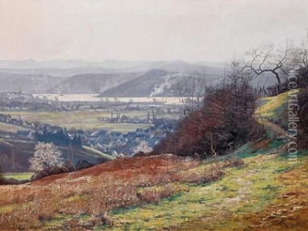 Early Spring In The Hills Above Bad Honnef By The Rhine Oil Painting - Alfred Rasenberger