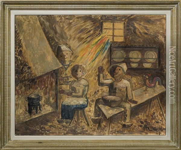Interior Oil Painting - Tadeusz (Tade) Makowski