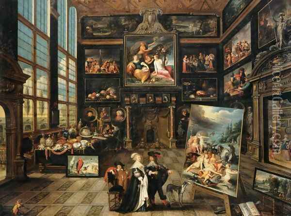 Interior of a Collector's Gallery of Paintings and Objets d'Art Oil Painting - Cornelis de Baellieur