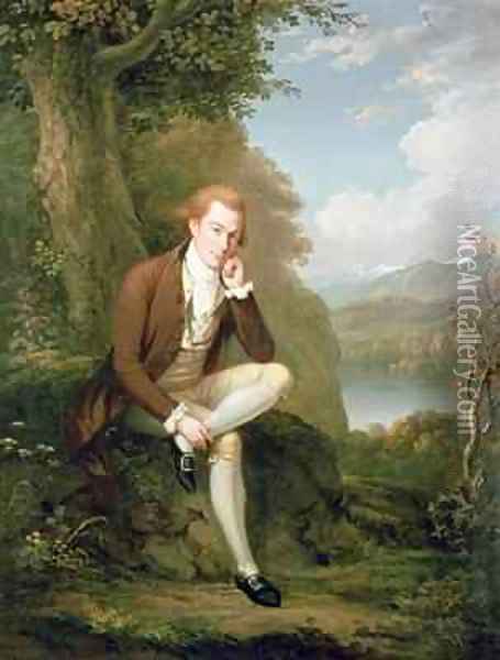 Portrait of a man in brown Oil Painting - Arthur William Devis