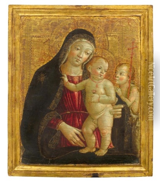 Madonna And Child With The Young John The Baptist Oil Painting - Bernardino Fungai
