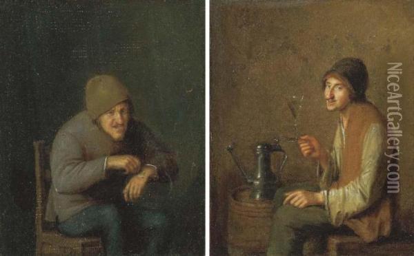 The Sense Of Touch; And The Sense Of Taste Oil Painting - Pieter Harmensz Verelst
