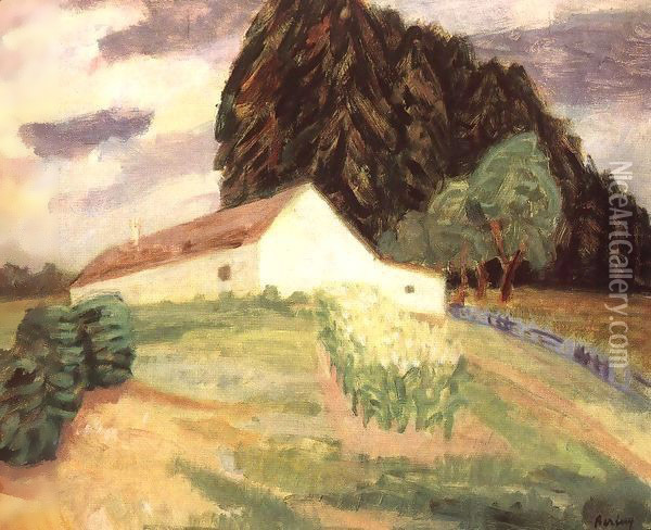 Cottage at the Foot of the Pine Wood 1935 Oil Painting - Paul Brill