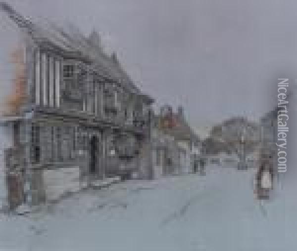The Star Inn Alfriston Sussex Oil Painting - Cecil Charles Aldin