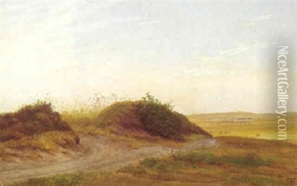 Landskab Med Hulvej Oil Painting - Theodor Philipsen