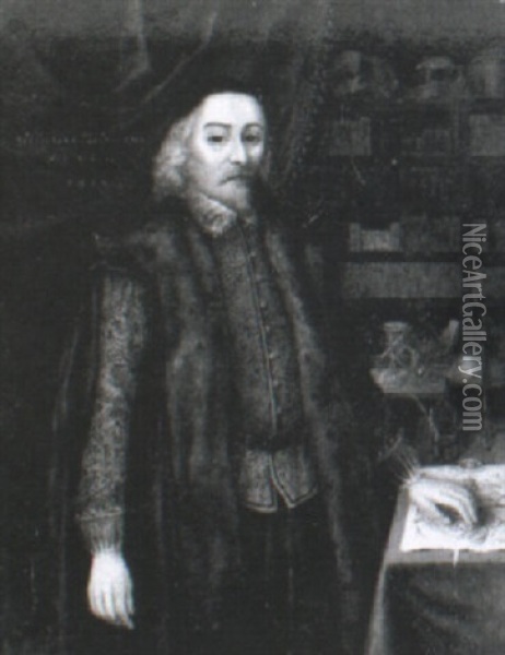 Portrait Of William Harvey Oil Painting - Daniel Mytens the Elder