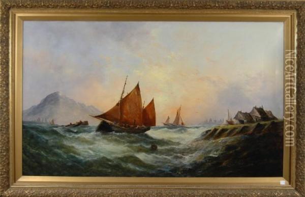Fischerbote In Kustennahe Oil Painting - Charles Parsons Knight