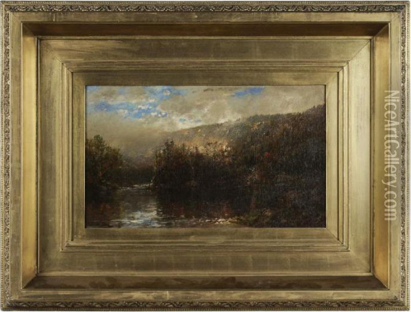 Sunlit River Landscape Oil Painting - William Louis Sonntag