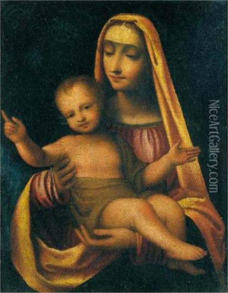 Madonna Col Bambino Oil Painting - Bernardino Luini