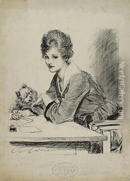 The Letter Oil Painting - Charles Dana Gibson