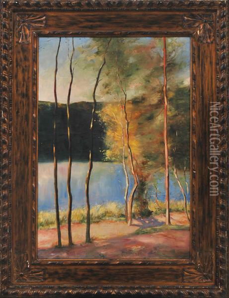 Lake Near Berlin Oil Painting - Lesser Ury