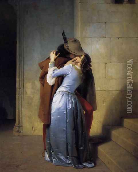 The Kiss 1859 Oil Painting - Francesco Paolo Hayez