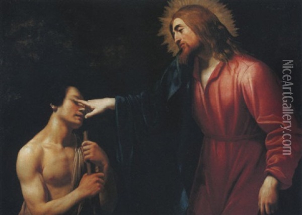 Cristo Risana Il Cieco Oil Painting - Gysbrecht Van Der Kuyl