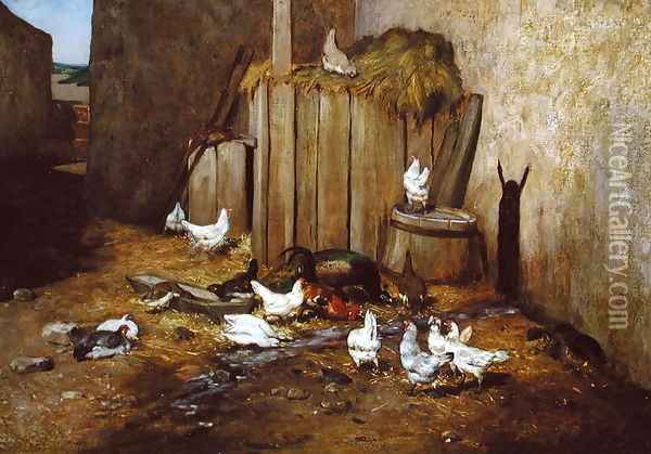 The Farmyard Oil Painting - Philibert Leon Couturier