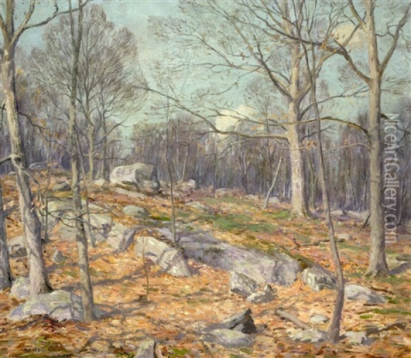 Late Autumn Landscape (+ Winter Landscape, Verso) Oil Painting - Wilson Henry Irvine