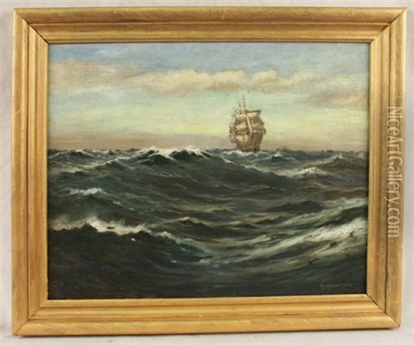 Ship On Horizon Oil Painting - C. Myron Clark