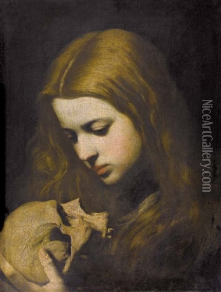 Maria Maddalena In Meditazione Oil Painting - Jusepe de Ribera