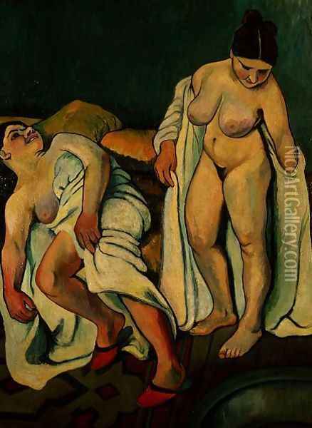 After the Bath Oil Painting - Suzanne Valadon