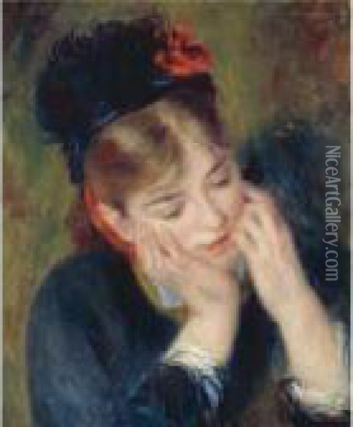 Reflexion Oil Painting - Pierre Auguste Renoir