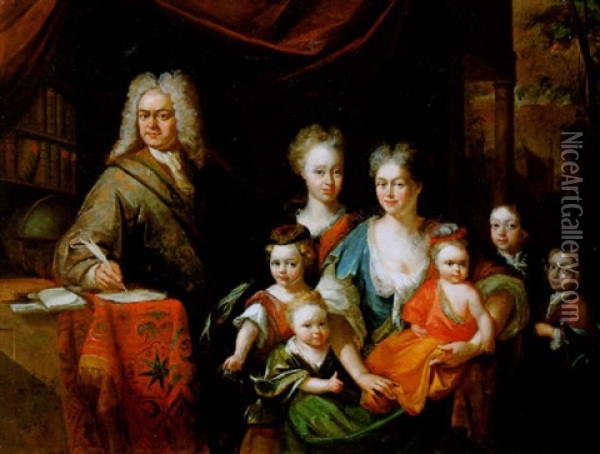 Familienbildnis Oil Painting - Adriaan Van Der Burg