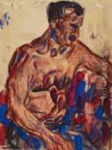 Mannlicher Halbakt Oil Painting - Christian Rohlfs