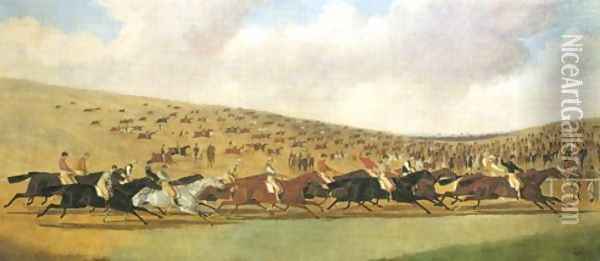 Finish Of The Derby 1835 Oil Painting - John Frederick Herring Snr