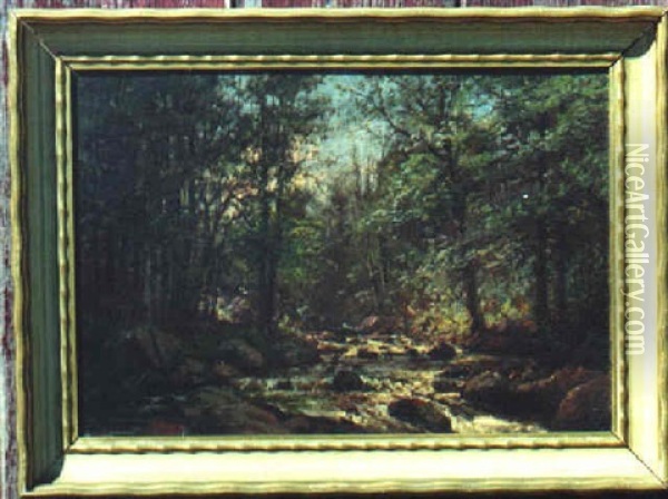 Forest Stream Oil Painting - William Preston Phelps