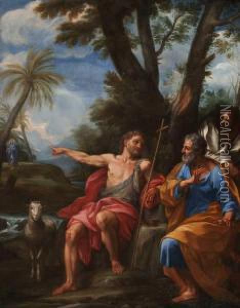 Predica Di San Giovanni Oil Painting - Giovanni Odosi Odazzi