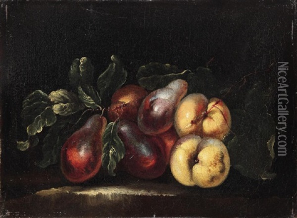 Fruchtestillleben (pair) Oil Painting - Giovanni Paolo Castelli (lo Spadino)
