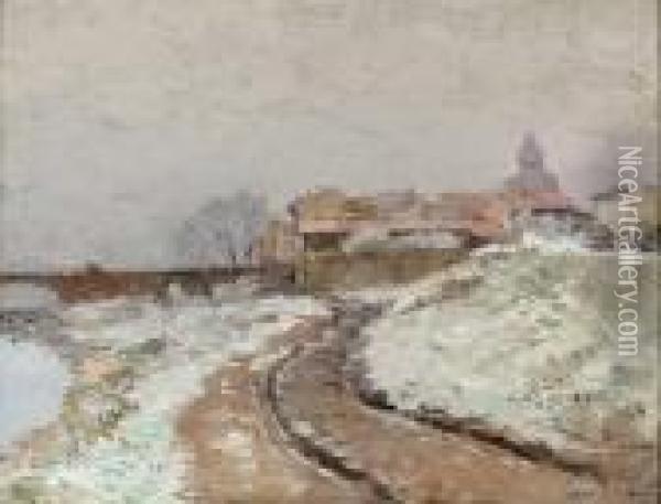 Le Degel A Pont-du-chateau Oil Painting - Albert Lebourg