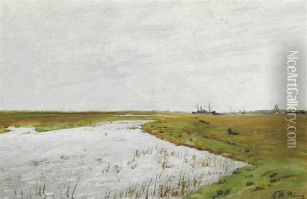 The Mouth Of The Susa (stream) At Karrebaeksminde Oil Painting - Laurits Andersen Ring