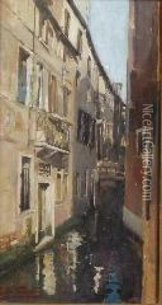 Canale Veneziano Oil Painting - Guglielmo De Sanctis