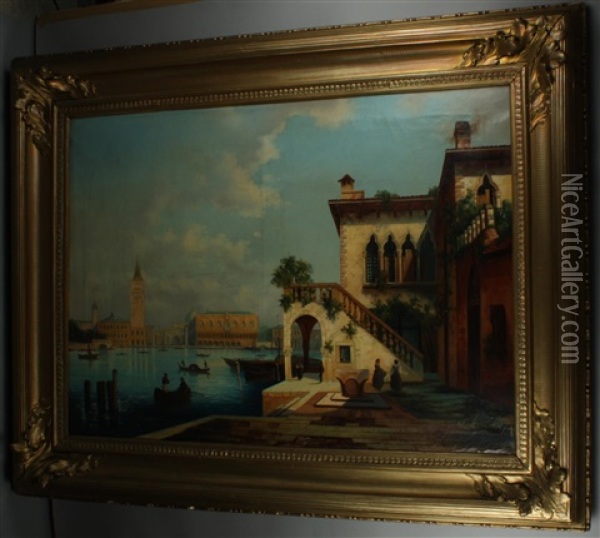 Venedig Mit Blick Auf Den Markusplatz Oil Painting - Ferdinand Lepie