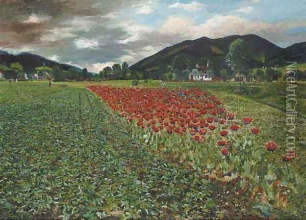 The poppy field Oil Painting - Wilhelm Braun