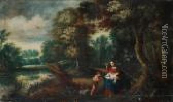 Landschaft Mit Muttergottes Und Johannesknaben Oil Painting - Jan Brueghel the Younger