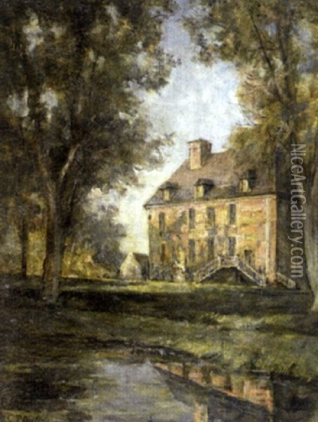 Vue Du Chateau De Ganzeville En Normandie Oil Painting - Pierre Georges Dieterle