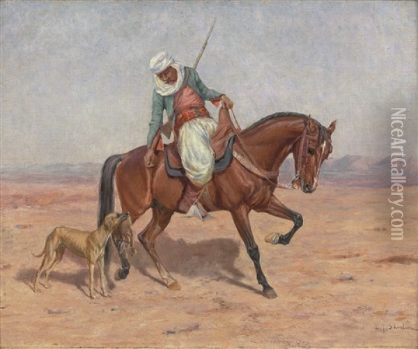 Chasseur Algerien Oil Painting - John Lewis Shonborn