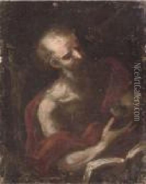 Saint Jerome In His Study Oil Painting - Jusepe de Ribera